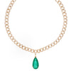 EMERALD PEAR-DROP CUBAN CHAIN NECKLACE