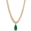 EMERALD PEAR-DROP CUBAN CHAIN NECKLACE