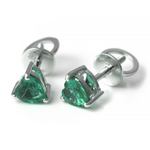  EMERALD HEARTBEAT STUDS | MICRO EARRINGS