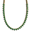 BEZELED EMERALD HEART TENNIS NECKLACE