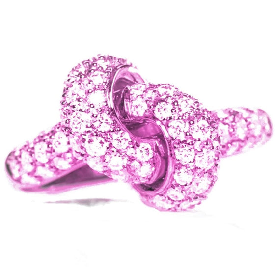 'I LITERALLY CAN KNOT!' DIAMOND & PINK RHODIUM RING