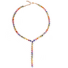 PARTY-COLORED SAPPHIRE HEART-DROP NECKLACE | LARIAT NECKLACE