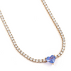 BLUE SAPPHIRE HEART DIAMOND TENNIS NECKLACE