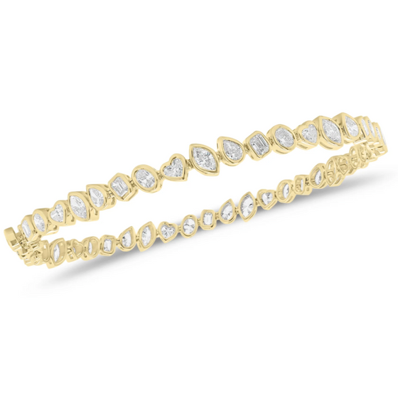 MINI MIX-SHAPE DIAMOND BEZELED TENNIS BRACELET