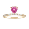 PINK SAPPHIRE HEART PERCHED RING