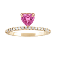  PINK SAPPHIRE HEART PERCHED RING