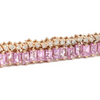 PINK SAPPHIRE AND DIAMOND SPRINKLES TENNIS BRACELET