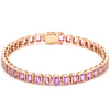 PINK SAPPHIRE (EMERALD-CUT) BEZELED TENNIS BRACELET