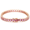 PINK SAPPHIRE (EMERALD-CUT) BEZELED TENNIS BRACELET