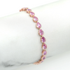 PINK SAPPHIRE BEZELED PEAR-CUT TENNIS BRACELET