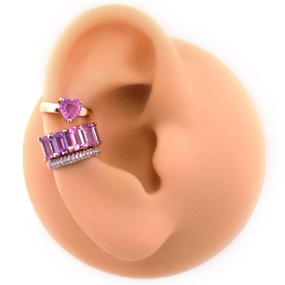 PINK CANDY HEART EAR CUFF