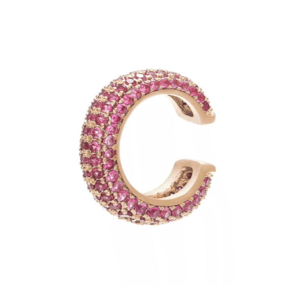 PINK SAPPHIRE FROOT LOOP EAR CUFF