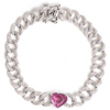 PINK SAPPHIRE HEART CUBAN CHAIN BRACELET