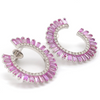 DIAMOND & PINK SAPPHIRE FIREWORKS CRESCENT HOOPS