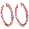 PINK SAPPHIRE HEART HOOPS