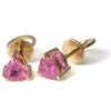 PINK SAPPHIRE HEARTBEAT STUDS | MICRO EARRINGS