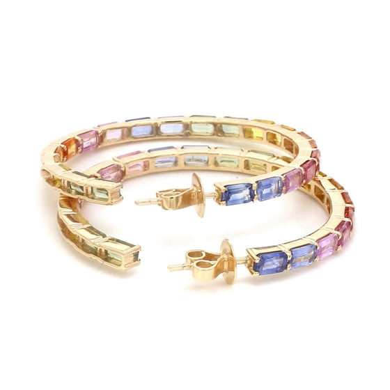 PARTY-COLORED SAPPHIRE SKINNY HOOPS