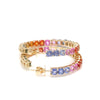 PARTY-COLORED SAPPHIRE CUSHION HOOPS