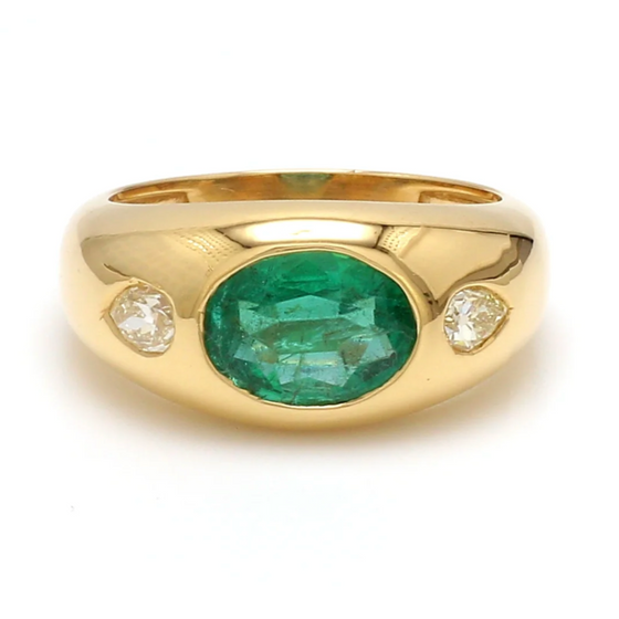 EMERALD PUFFY DOME RING