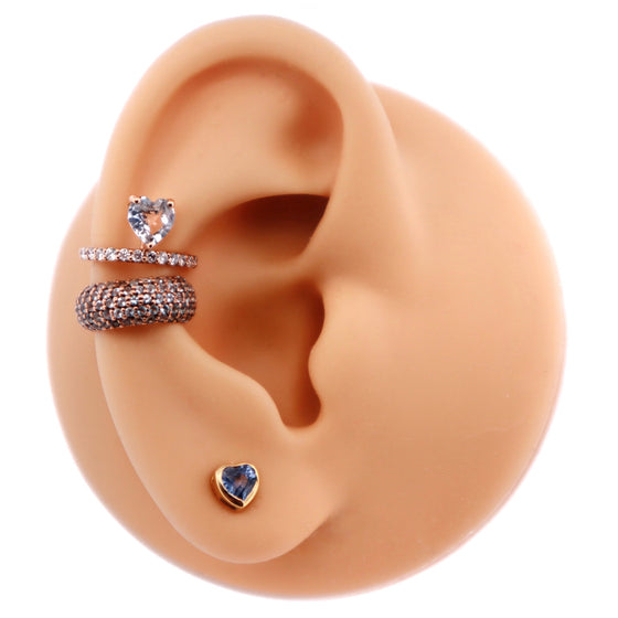 SKY BLUE SAPPHIRE FROOT LOOP EAR CUFF