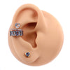 BLUE CANDY HEART & DIAMOND EAR CUFF