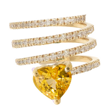  'HEART OF THE TORNADO' DIAMOND & YELLOW SAPPHIRE RING