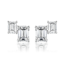  TWIN DIAMOND EMERALD STUDS