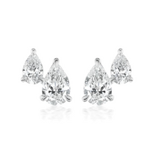  TWIN DIAMOND PEAR STUDS