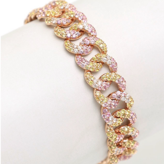 CHUNKY PINK UNICORN CHAIN BRACELET