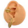 YELLOW CANDY HEART & DIAMOND EAR CUFF