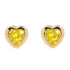 YELLOW SAPPHIRE BEZELED HEARTBEAT STUDS | MICRO EARRINGS