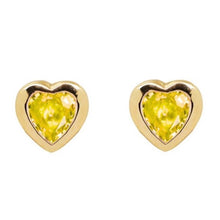  YELLOW SAPPHIRE BEZELED HEARTBEAT STUDS | MICRO EARRINGS