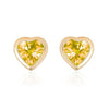 YELLOW SAPPHIRE BEZELED HEARTBEAT STUDS | MICRO EARRINGS