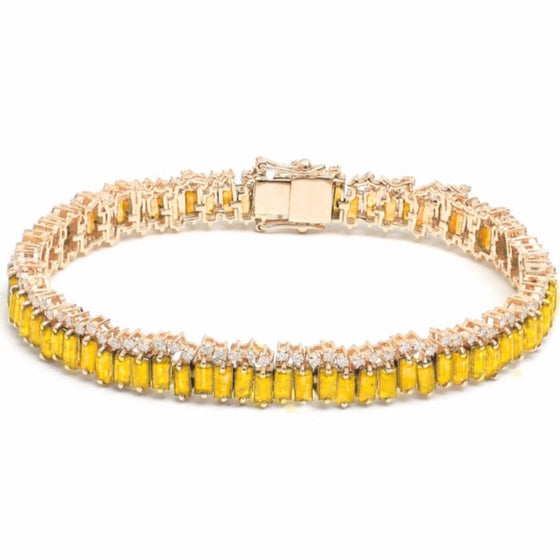 YELLOW SAPPHIRE AND DIAMOND SPRINKLES TENNIS BRACELET