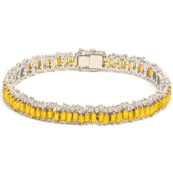 YELLOW SAPPHIRE AND DIAMOND SPRINKLES TENNIS BRACELET