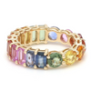 TWO-FOR-ONE PARTY-COLORED SAPPHIRE ETERNAL RING | HYBRID BAND