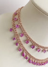 LARGE PINK SAPPHIRE MIX-SHAPE CHAIN NECKLACE