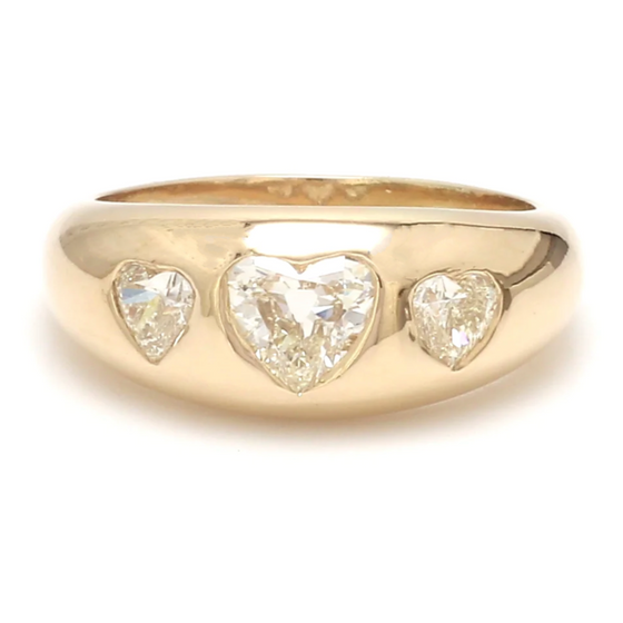 TRIPLE HEART PUFFY DOME RING