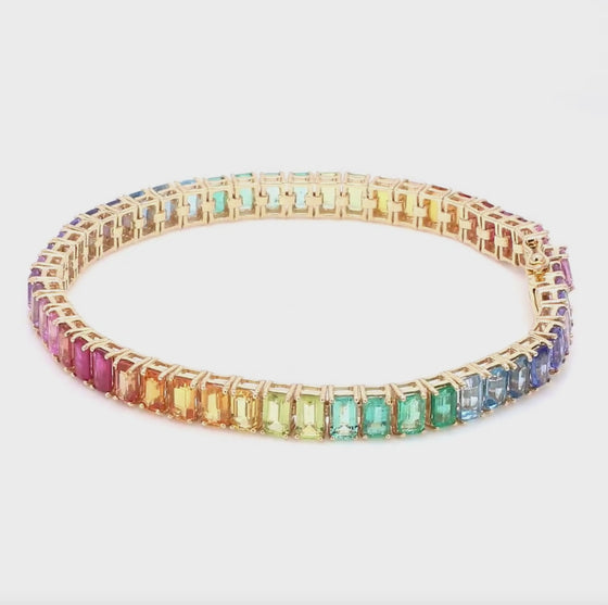 PARTY-COLORED SAPPHIRE TENNIS BRACELET