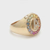 PARTY-COLORED SAPPHIRE "INITIAL-REACTION" SIGNET RING | LETTER RING