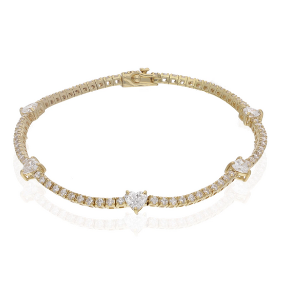 MINI DIAMOND HEARTS TENNIS BRACELET