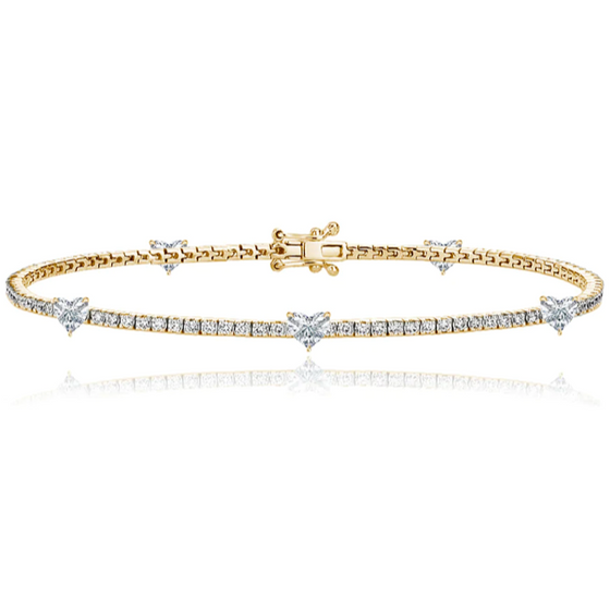 MINI DIAMOND HEARTS TENNIS BRACELET