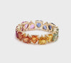 PARTY-COLORED SAPPHIRE HEART ETERNAL RING