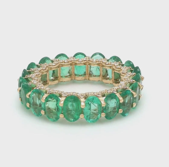 DIAMOND PEEK-A-BOO CHUNKY EMERALD ETERNAL RING