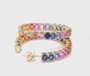 DIAMOND PEEK-A-BOO CHUNKY PARTY-COLORED SAPPHIRE HOOPS