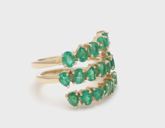 TORNADO EMERALD MIX-SHAPE RING