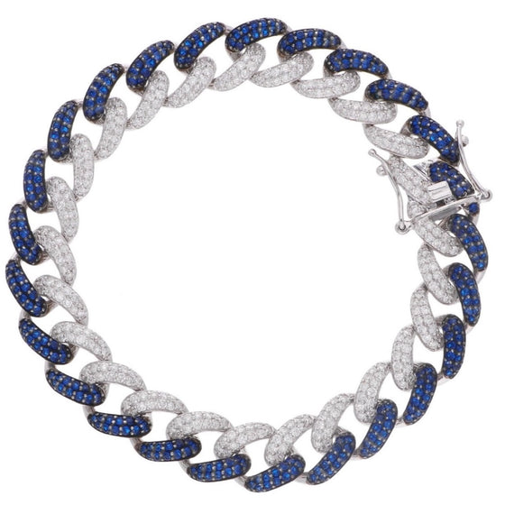 CHUNKY DIAMOND & BLUE SAPPHIRE CHAIN BRACELET