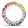 DIAMOND PEEK-A-BOO CHUNKY PARTY-COLORED SAPPHIRE OVAL ETERNAL RING