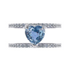 BLUE CANDY HEART DOUBLE DIAMOND BAND RING