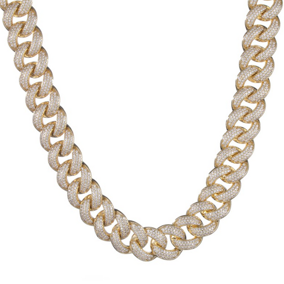 CHUNKY DIAMOND CUBAN CHAIN NECKLACE